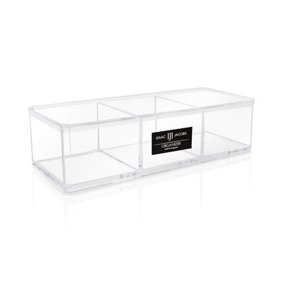 Isaac Jacobs Clear Acrylic 3 Section Organizer- Three Compartment Drawer Tray...