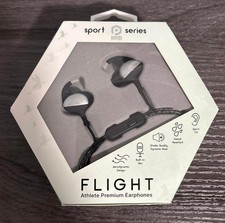 POM Flight Athlete Premium Earphones - Black. Headphones Earbuds New
