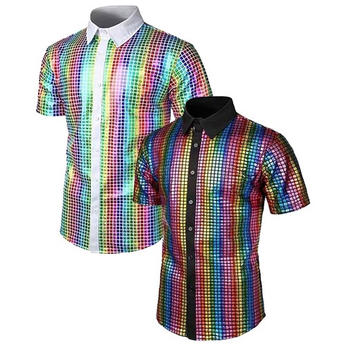 Men\'s Formal Shirt Casual Printed Shirt Club Daily Wear All-season Wear - Picture 2 of 17