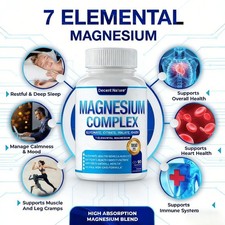 NEW Magnesium Complex 1000mg Made with 7 Elemental Magnesium 90 Capsules - Image 4