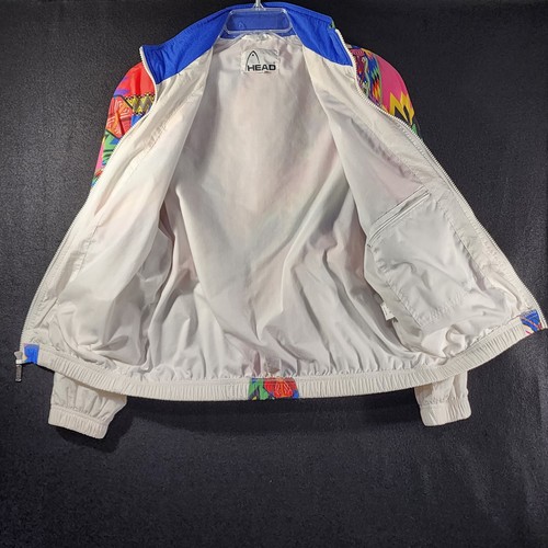 HEAD Ski Windbreaker Jacket Pant Set Sz M White Bright Abstract VTG 1970-80's - Picture 11 of 24