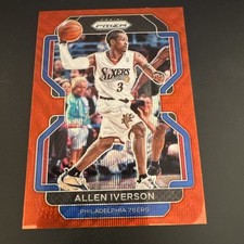 Allen Iverson 2021-22 Panini Prizm Red Wave #255 Philadelphia 76ers