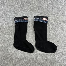 Hunter Welly Socks Womens M 5-7 Black Fair Isle Fleece Knee High Rain Boot Liner
