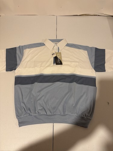 Polo uomo Classics By Palmland taglia L a righe blu bianca nuova con etichetta