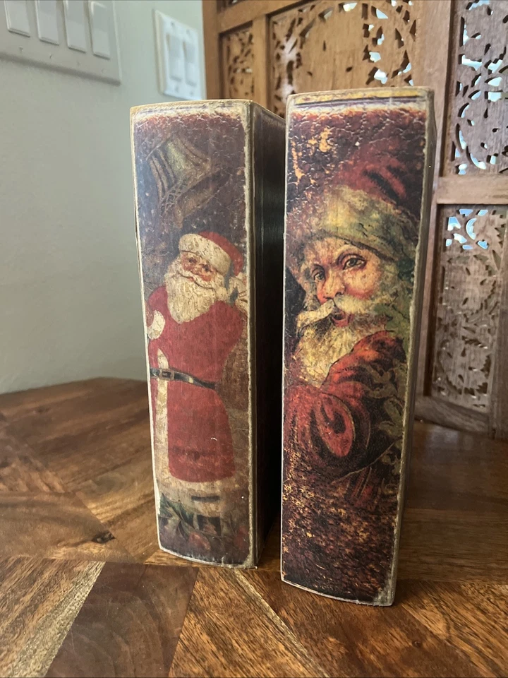 Libro de imitación de madera Navidad conjunto de 2 manchas secretas o envoltura de regalo alternativa 10x7x5 Foto 4 de 4