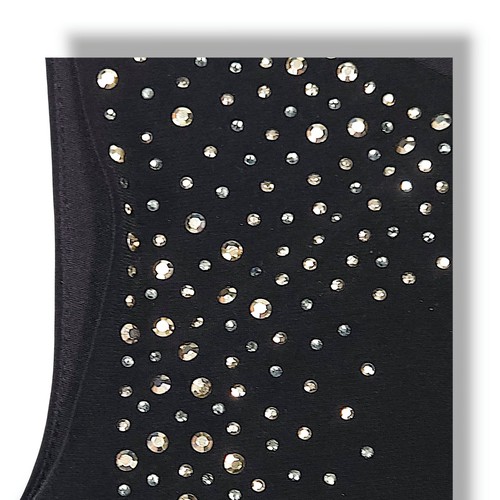 Calvin Klein Black Sleeveless Sheath Dress 2 Embellished Rhinestone Cocktail - Picture 3 of 9