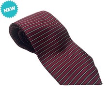 Brooks Brothers Striped Silk Necktie Made in USA Red Black 3.5 x 58 Classic