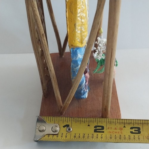 Vtg Mexican Wall Chapel Alter Virgin Mary Our Lady of Expectation w/Baby Jesus - Picture 12 of 12