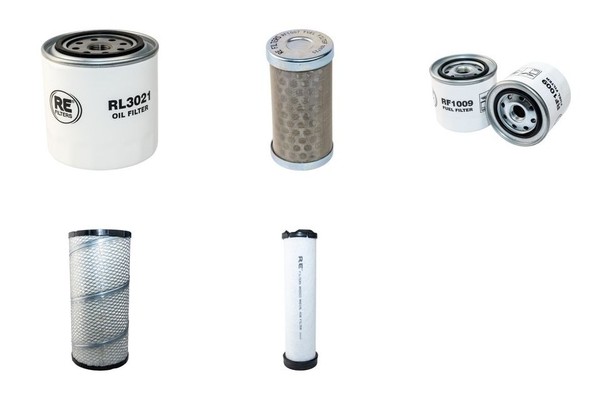 Filter Service KIT Passt Kubota M8540 Dthq Air Oil Fuel Mit Kubota V3800 Motor-image