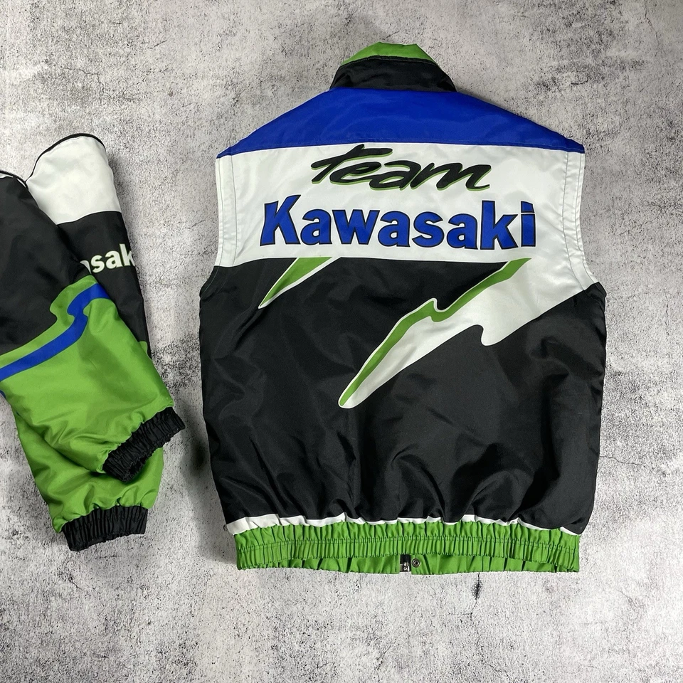 RARE Vintage 90s Kawasaki Team Transformer Jacket (Kawasaki Vest) Size M - Image 4 of 4