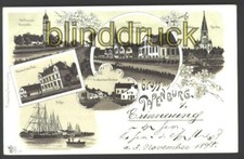 Papenburg sw-Litho 5 Ansichten Gruss aus .... ungebraucht (d1952c)