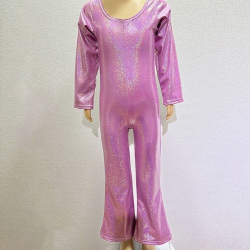 Kids Girls Boys Catsuit Jumpsuit Fancy Dress Flared Disco Evening Party Dancing - Picture 2 of 21