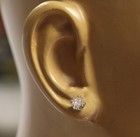 14k white gold 1.17ct SI3 I3 I Top Light Brown princess diamond U Prong earrings — photo 9