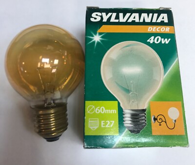 SYLVANIA/LINDNER Glühlampe G60 230V E27 40W  GOLD gelüstert Rustika Warmes Licht