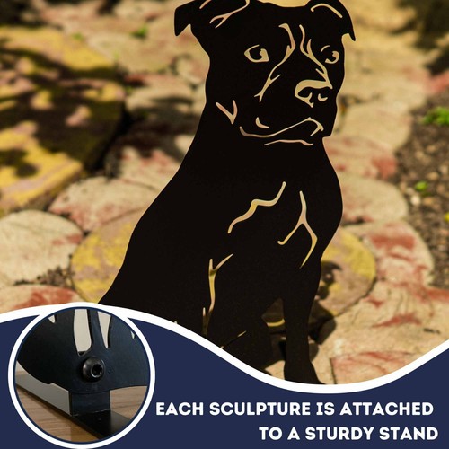 Statuina commemorativa Staffordshire Terrier cane giardino tomba lutto regalo - Foto 29 di 48