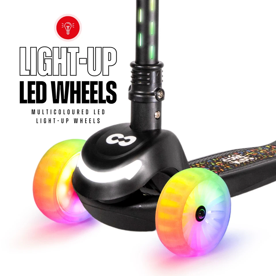 CORE Kids 3 Wheel Scooter LED Wheels/Deck/Bar 20 Colours Light-Up Scooter RRP£60 - Image 4 of 4