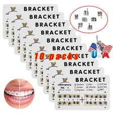200pcs Dental Orthodontic Brackets Braces Standard MBT 022 Slot 345Hook 10 packs