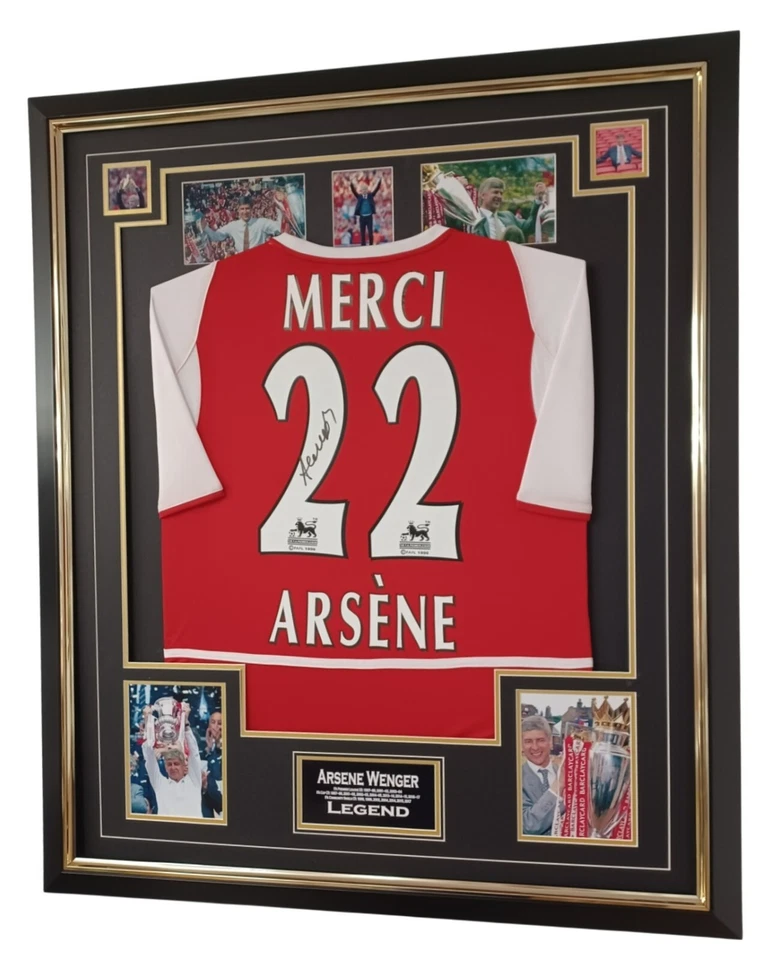 LEGEND ARSENE WENGER  Signed Shirt Autographed Jersey Framed Invincibles - Image 3 of 4
