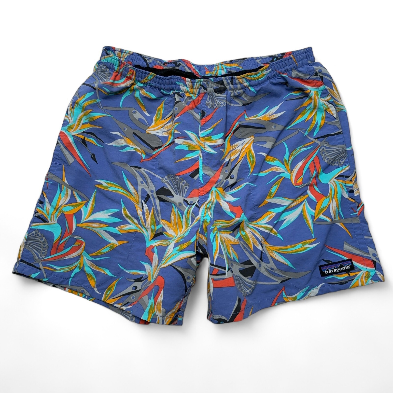 Patagonia Baggies 5" Para Hombres Pequeño Calzoncillo Forrado Colorido Pájaro del Paraíso Nadar Kayak