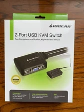 (QTY 1) IOGEAR GCS22U KVM SWITCH  2 PORTS USB VGA CABLE