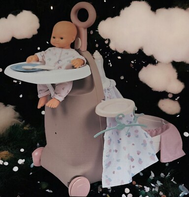 Smoby Nurse Puppen Trolley rollbarer Puppenkoffer mit Schlaf und Essbereich Baby