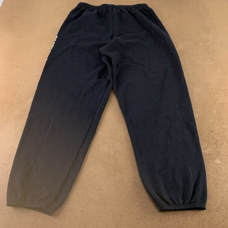 Pantalones deportivos clásicos Hanes para hombre talla grande negros con gráficos de expresiones de vellón Foto 4 de 4