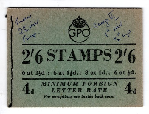 SG F1 2/6d STITCHED BOOKLET May 1953 cat £32 *