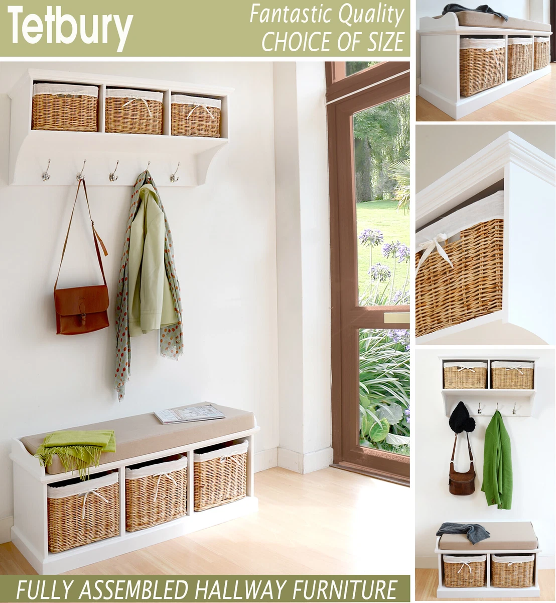Storage bench clearance with shelf