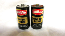 Vintage Eveready Black C Batteries Heavy Duty