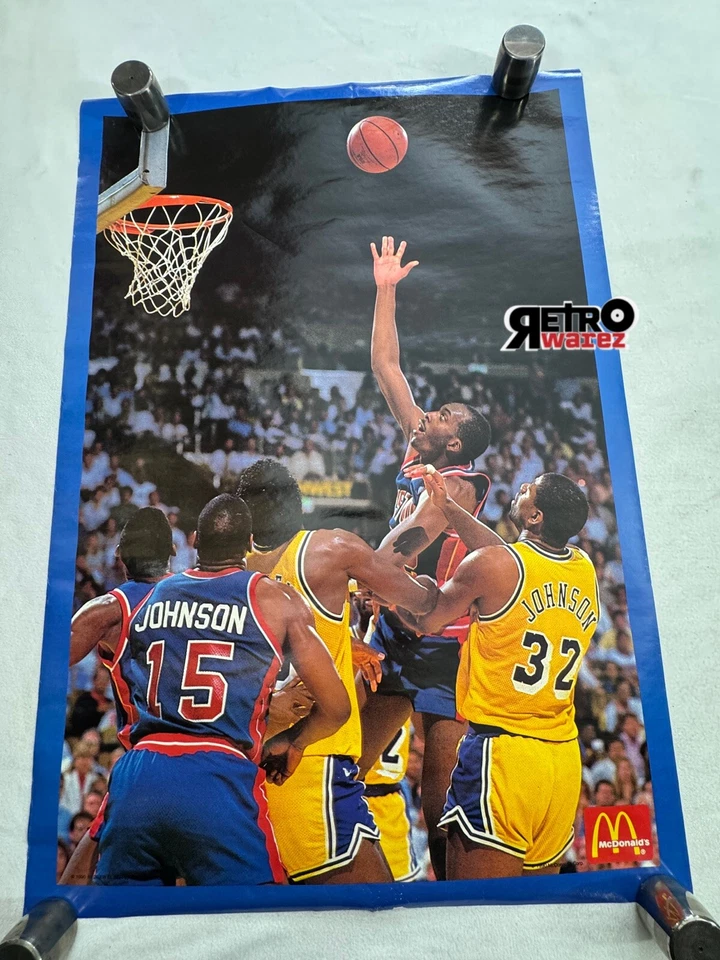 Detroit Pistons 1990 Mcdonald's Poster 16.25x24” DS NBA Basketball Isiah Thomas - Image 3 of 3