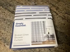 Simply Essential Broken Line fabric shower curtain, standard size