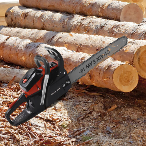 58cc Gasoline Chainsaw Gasoline Powered Chain Saw Engine Cutting 2 Cycle 18" Bar