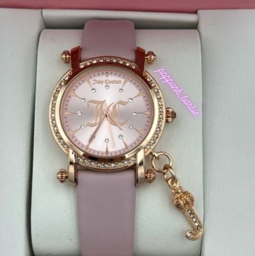 Juicy Couture Rose Gold Pink Crown J Charm Bling Watch Y2K NIB