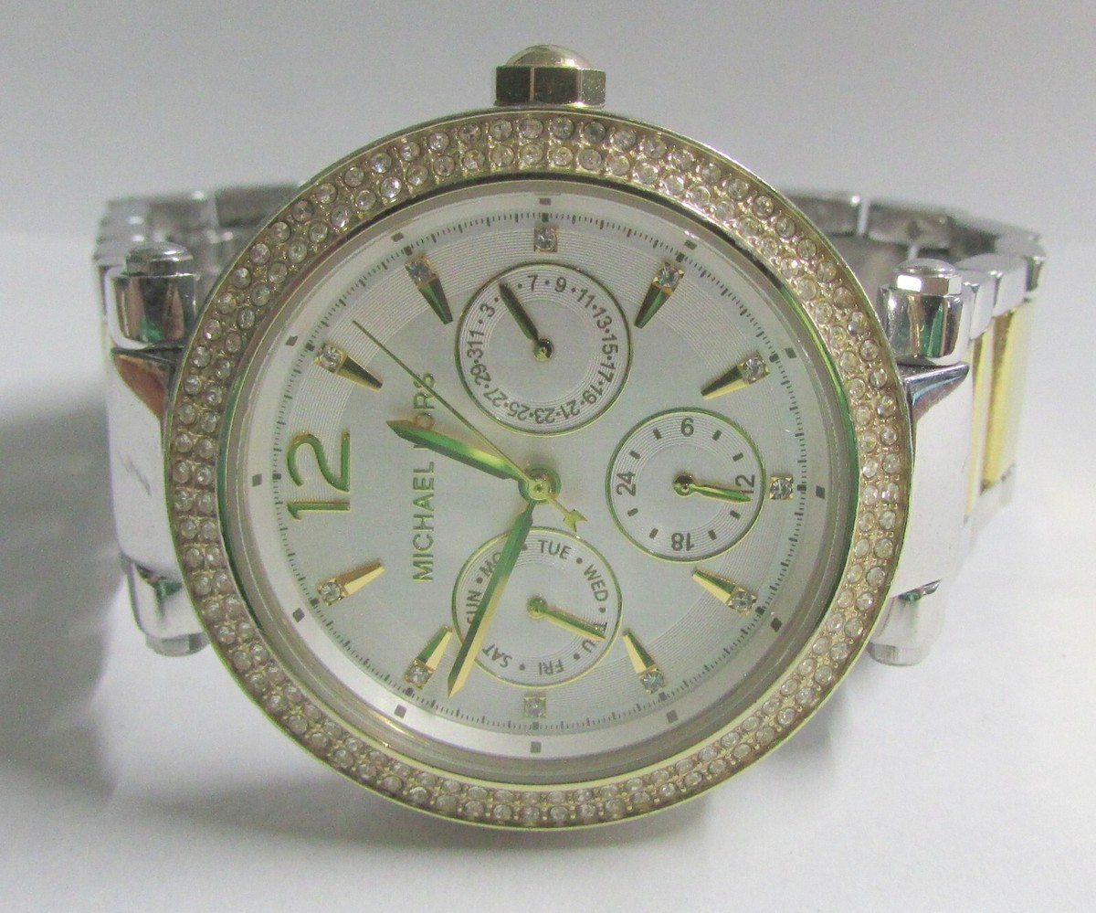 LADIES MICHAEL KORS TWO TONE CHRONOGRAPH QUARTZ WRIST WATCH  display picture 1