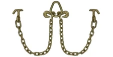 5/16''x 3' Tow Chain V bridle 3' Leg T J Hook Pear Link