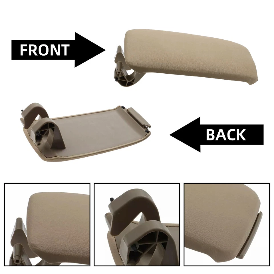 Tapa reposabrazos consola central beige caja cuero para 03-12 Audi A3 1.8L 2.0L Foto 4 de 4