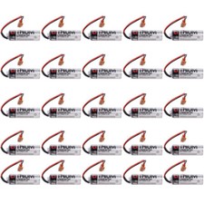  25Pcs Toshiba ER17500V 3.6V PLC Battery, Digital Control Battery Brown Plug
