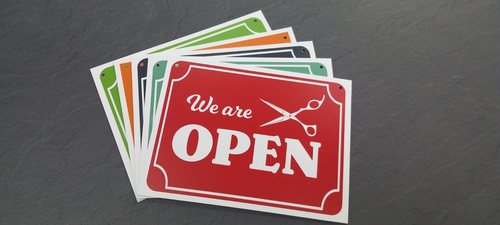 BARBERS WE ARE OPEN / SORRY WE ARE CLOSED SHOP WINDOW SIGN - ANY COLOUR - Picture 10 of 10
