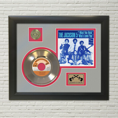 Jackson 5 I Want You Back Framed Picture Sleeve Gold 45 Record Display