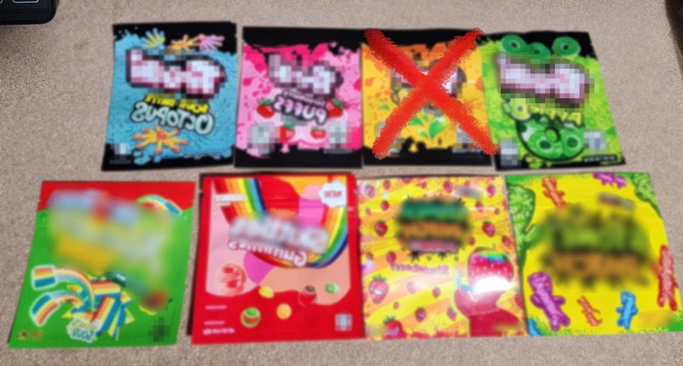 Paquete de 100 caramelos gomosos sellables con cremallera vacía ¡Vendedor rápido de EE. UU.! Foto 2 de 4