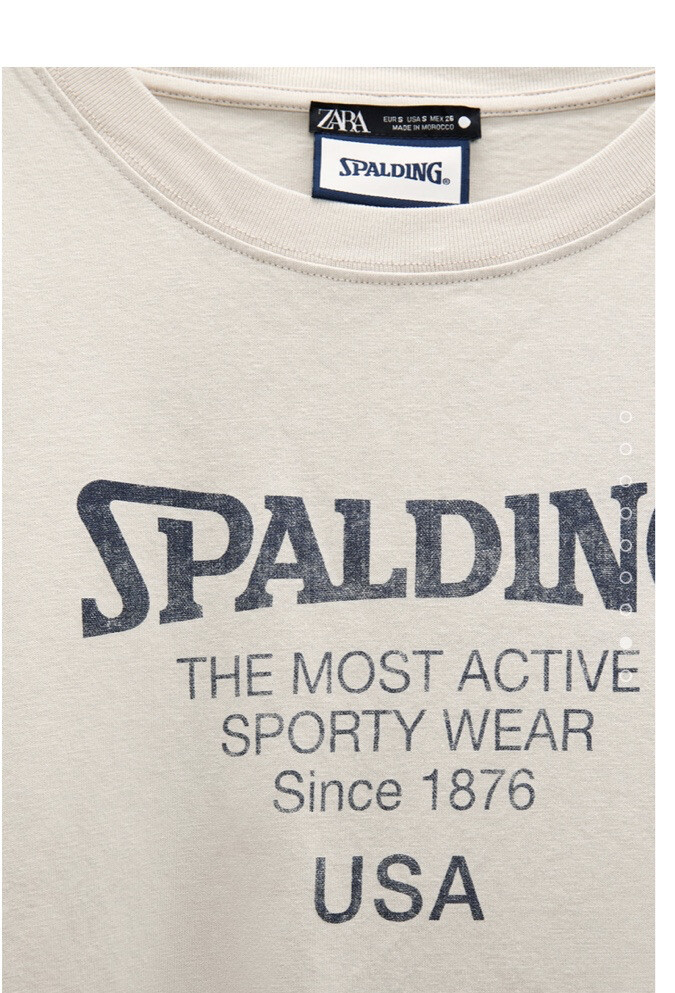 Zara Women Ecru Washed Spalding T-shirt S | eBay
