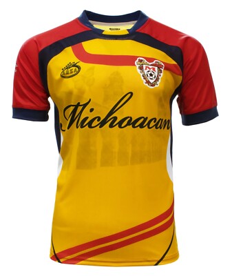 Michoacan Mexico Soccer Jersey Color Yellow and Red Arza Design 100% 