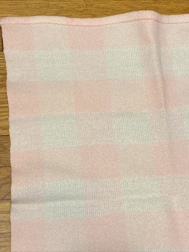 Vtg Churchill Pink Acrylic Pastel Hand Woven Security Baby Blanket - Picture 2 of 5