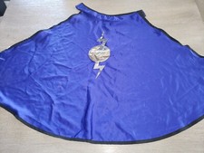 boys blue HALLOWEEN PRETEND PLAY CAPE one size BLACK TRIM VELVET COLLAR