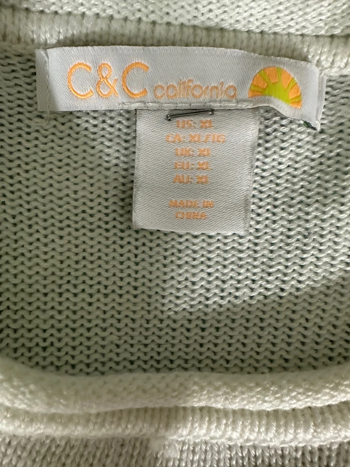 C&C CALIFORNIA white Anchor Nautical Sweater Women's XL - Image 3 of 4