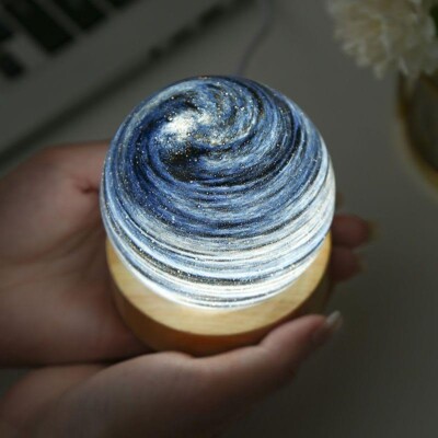 Starry Night Light USB 3D Crystal for Kids Gift Blue Color