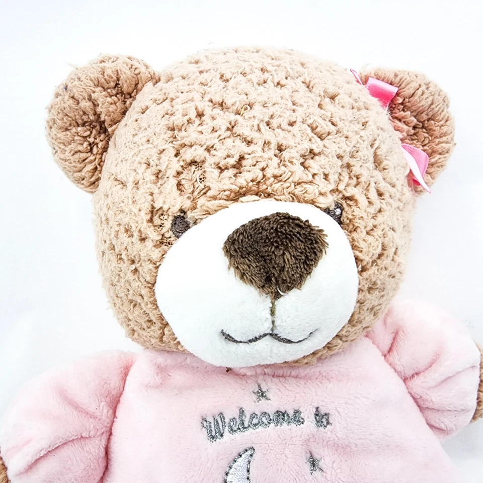 Little Me Teddy Bear Plush Stuffed Baby Toy Pink Welcome To The World Rattles - Image 2 of 4