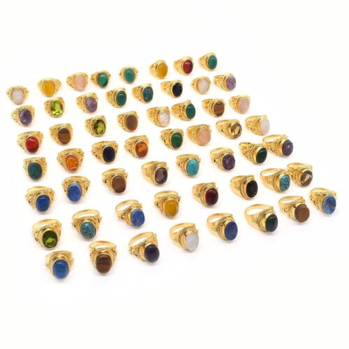 Men Ring Wholesale Lot Gemstone Rings 29 pcs Lot Gold Plated Mix Size Ring - 第 1/9 張圖片