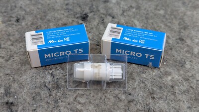  2 x New  Brilliance LED Micro T5 Wedge LED Lamp Ceramic Technology 1.2W 2700K