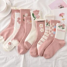9 Pairs Women's Cotton Socks Lot Warm Novelty Casual Girls Soft Crew Socks